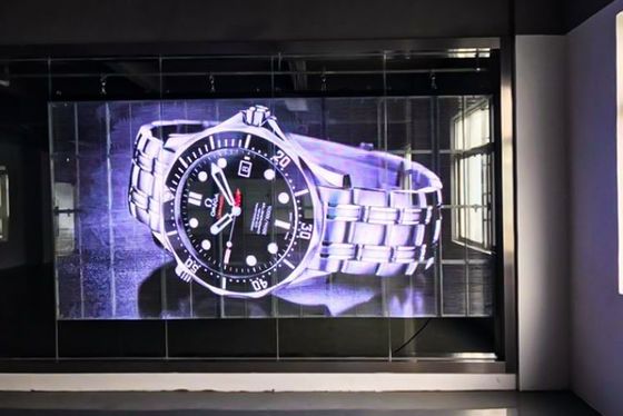 10000 godzin żywotności pełnobarwny przezroczysty ekran LED do reklamy w pomieszczeniach