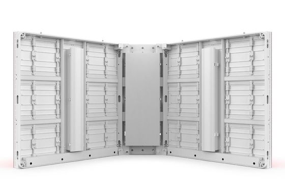Zewnętrzne 3D L-kształtne Zakrzywione Narożne i Prawokątne Rozwiązanie P4 P5.7mm Ekran LED Aluminiowy Wodoodporny IP65 960*960mm Zewnętrzny Ekran Reklamowy LED
