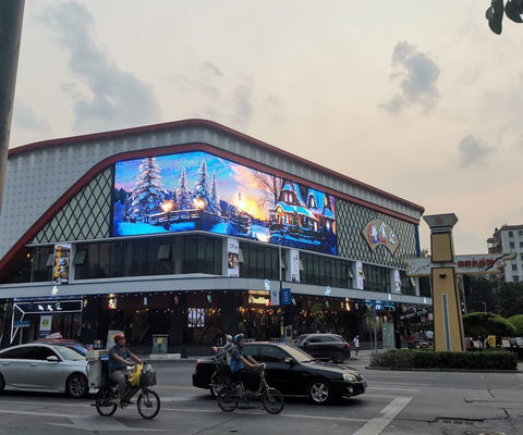 Skrzywiony zewnętrzny budynek 3D Billboard Duży ekran wideo Led Image Display P3.9 Stały ekran reklamowy Ekran zewnętrzny