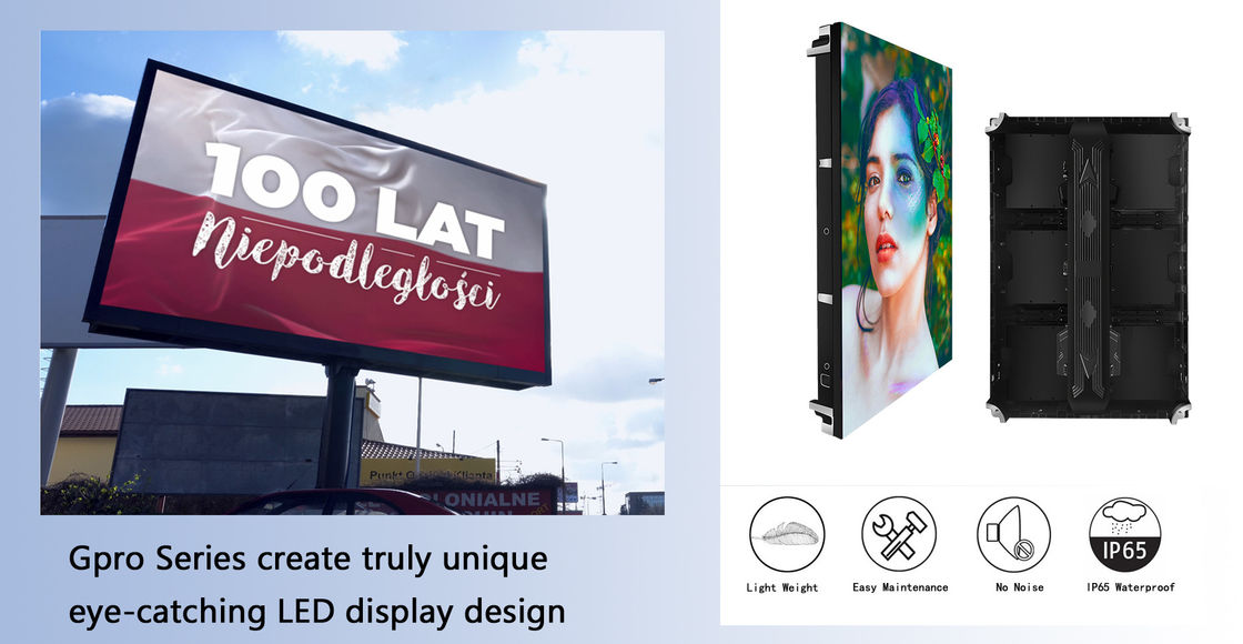 Grock P6/P8/P10 Ekran zewnętrzny LED Billboard Wysokiej rozdzielczości wodoodporny i poziom ochrony IP65