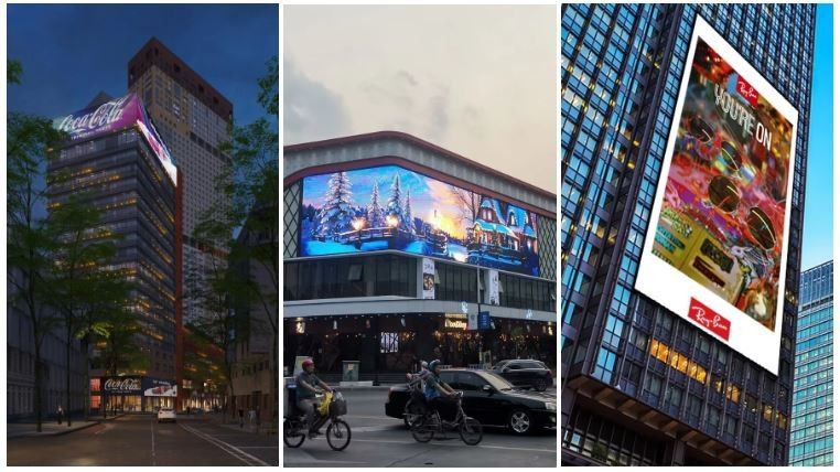 Przejrzysty 60% P7.9-10.4\P15.625mm Ekran reklamowy LED z widocznością przez szkło dla centrów handlowych